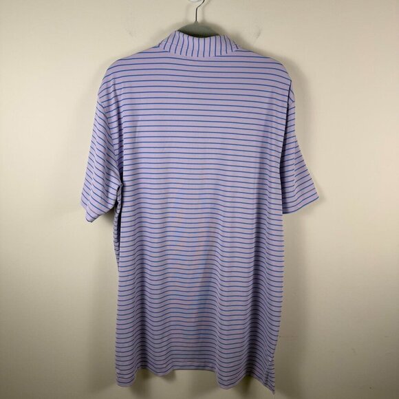 Peter Millar Summer Comfort Performance Golf Polo Purple Blue Stripe - Picture 3 of 5